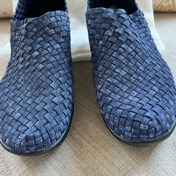 Like New Bernie Mev Gem Wedge Navy Slip-On Shoes. Women's Size: 40 (US 9). - Picture 2 of 8